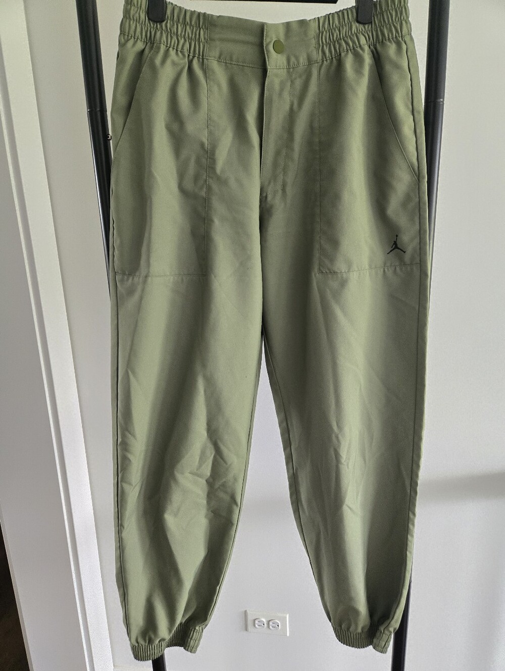 Jordan Sport Olive Green Jogger Pants Men's Size M Elastic Waist Athletic
